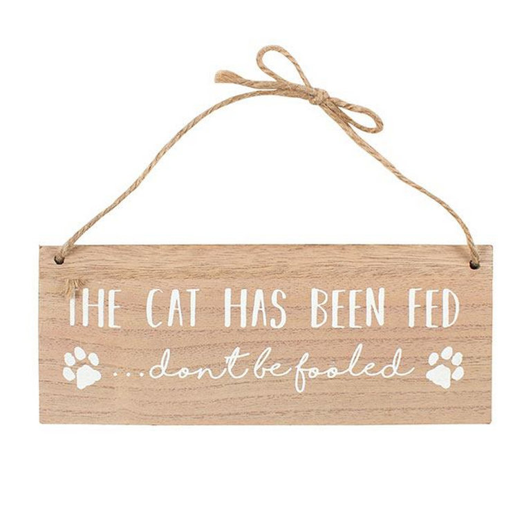 Maturi The Cat Has Been Fed Reversible Sign Wall Décor Wayfair.co.uk